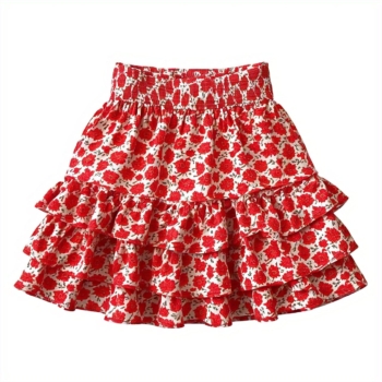 Red Floral Skirt