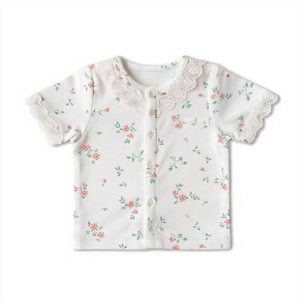 White Floral Knit Top