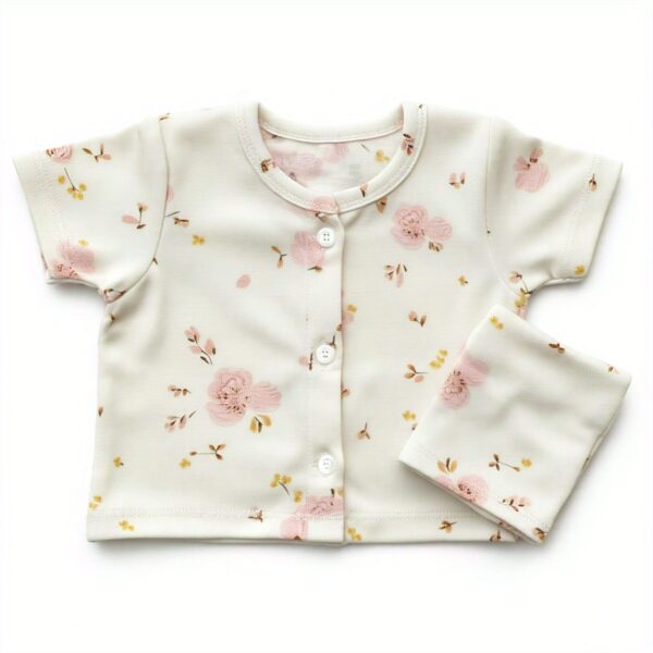 Floral White Top and Bottom Set
