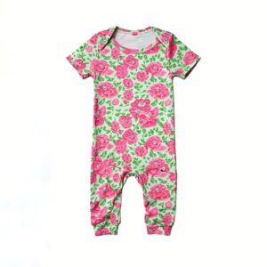 Floral Pink & Green Body Suit