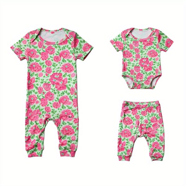 Floral Pink & Green Body Suit - Image 4