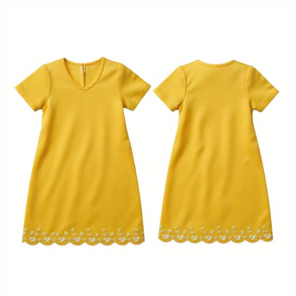 Solid Yellow Dress - Image 3