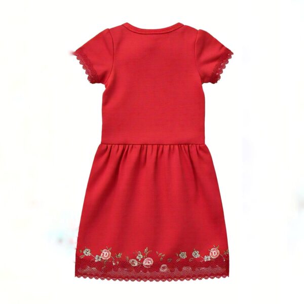 Solid Red Lace Dress - Image 2